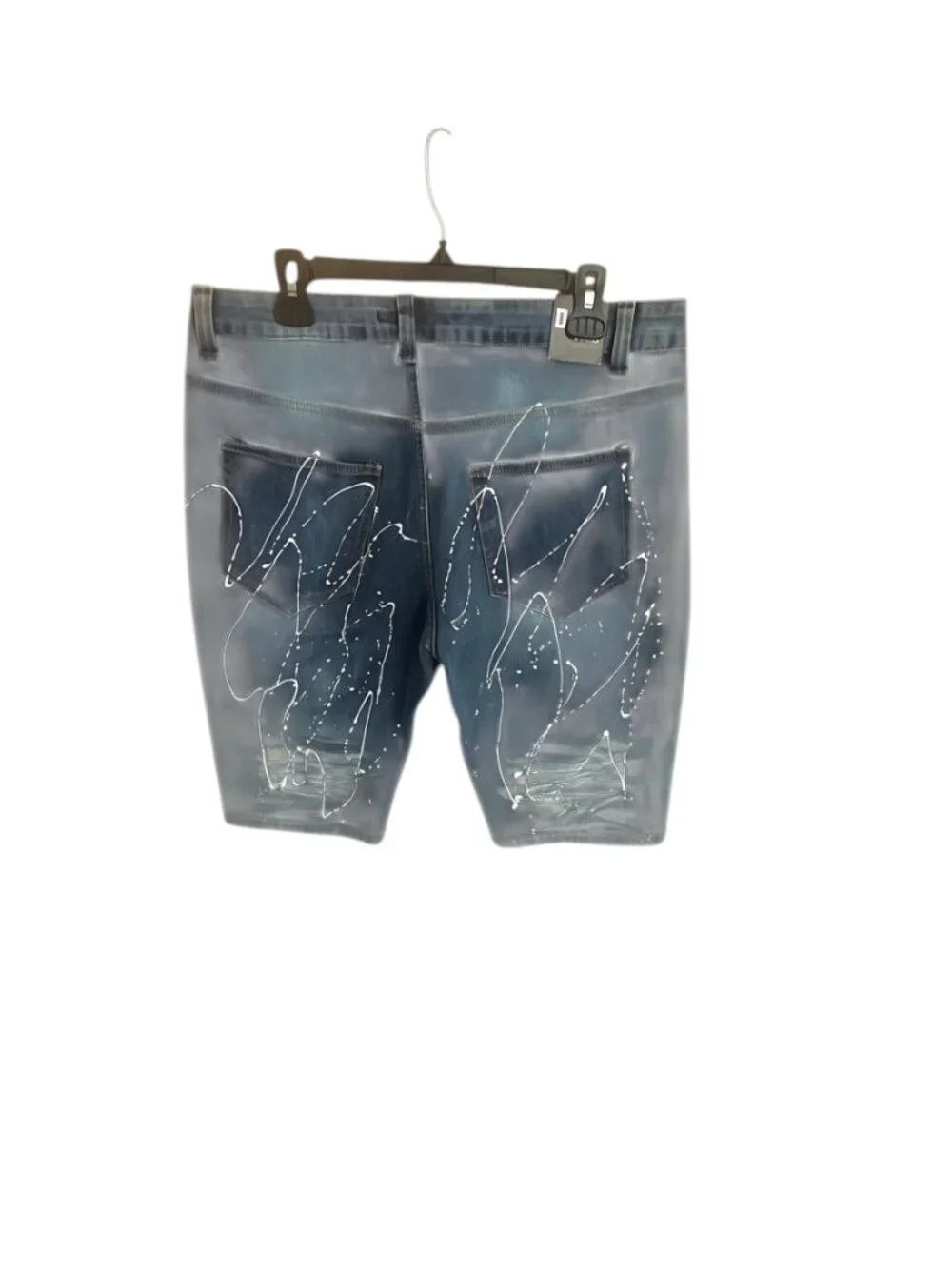 DAZL Denim Bermuda Shorts Size 16 Abstract Graffiti Print 13.5